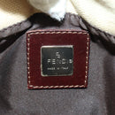 FENDI Zucca Canvas Mamma Baguette Shoulder Bag White Silver Auth ka4640M-20