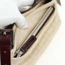 FENDI Zucca Canvas Mamma Baguette Shoulder Bag White Silver Auth ka4640M-24