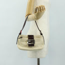 FENDI Zucca Canvas Mamma Baguette Shoulder Bag White Silver Auth ka4640M-27