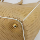 PRADA Hand Bag Leather Beige Gold Auth ka4641-16