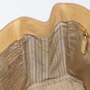 PRADA Hand Bag Leather Beige Gold Auth ka4641-23