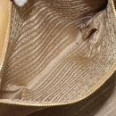 PRADA Hand Bag Leather Beige Gold Auth ka4641-25