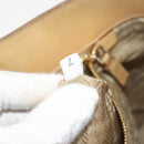 PRADA Hand Bag Leather Beige Gold Auth ka4641-11