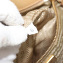 PRADA Hand Bag Leather Beige Gold Auth ka4641-12