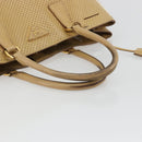 PRADA Hand Bag Leather Beige Gold Auth ka4641-7