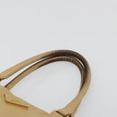 PRADA Hand Bag Leather Beige Gold Auth ka4641-8
