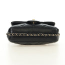 CHANEL Matelassé Perlenketten-Schultertasche Lammleder Schwarz Gold CC Auth ka4643M-15