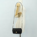 CHANEL Matelassé Perlenketten-Schultertasche Lammleder Schwarz Gold CC Auth ka4643M-29