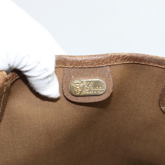 GUCCI GG Supreme Web Sherry Line Bag PVC Brown Gold 002 904 0131 Auth ka4645