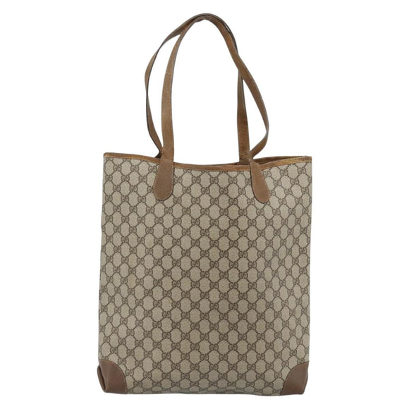 GUCCI GG Supreme Web Sherry Line Bag PVC Brown Gold 002 904 0131 Auth ka4645