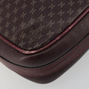 CELINE Umhängetasche Leder Bordeaux Gold Auth ka4652-11