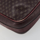 CELINE Umhängetasche Leder Bordeaux Gold Auth ka4652-13
