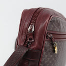 CELINE Umhängetasche Leder Bordeaux Gold Auth ka4652-14