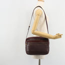 CELINE Umhängetasche Leder Bordeaux Gold Auth ka4652-22