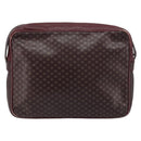 CELINE Umhängetasche Leder Bordeaux Gold Auth ka4652-3