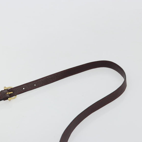 CELINE Umhängetasche Leder Bordeaux Gold Auth ka4652