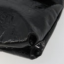 Salvatore Ferragamo Shoulder Bag Patent leather Black Silver Auth ka4653-9