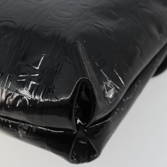 Salvatore Ferragamo Shoulder Bag Patent leather Black Silver Auth ka4653