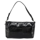 Salvatore Ferragamo Shoulder Bag Patent leather Black Silver Auth ka4653-2