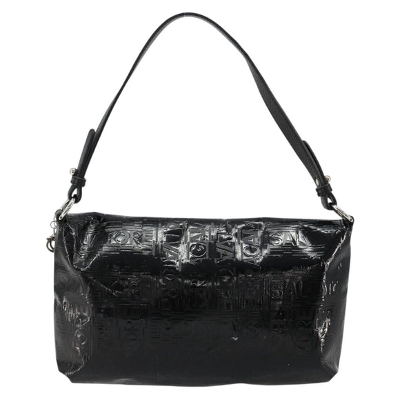 Salvatore Ferragamo Shoulder Bag Patent leather Black Silver Auth ka4653