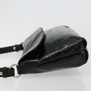 Salvatore Ferragamo Shoulder Bag Patent leather Black Silver Auth ka4653-4