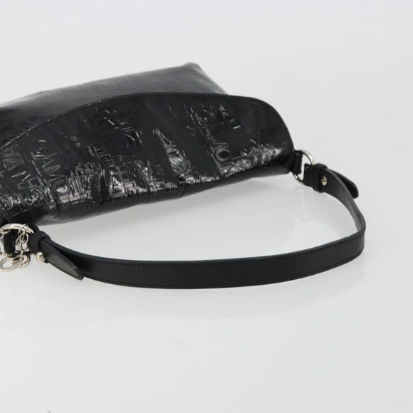 Salvatore Ferragamo Shoulder Bag Patent leather Black Silver Auth ka4653