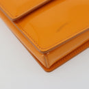 Salvatore Ferragamo Vala Schultertasche Lackleder Orange Gold Auth ka4654A-11