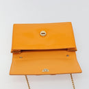 Salvatore Ferragamo Vala Schultertasche Lackleder Orange Gold Auth ka4654A-16