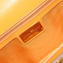 Salvatore Ferragamo Vala Schultertasche Lackleder Orange Gold Auth ka4654A-17