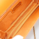 Salvatore Ferragamo Vala Schultertasche Lackleder Orange Gold Auth ka4654A-18