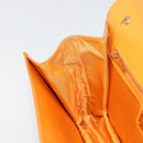 Salvatore Ferragamo Vala Schultertasche Lackleder Orange Gold Auth ka4654A-20