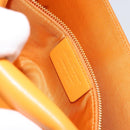Salvatore Ferragamo Vala Schultertasche Lackleder Orange Gold Auth ka4654A-23
