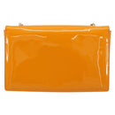 Salvatore Ferragamo Vala Schultertasche Lackleder Orange Gold Auth ka4654A-3