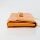 Salvatore Ferragamo Vala Schultertasche Lackleder Orange Gold Auth ka4654A-4