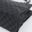 GUCCI GG Canvas Bamboo Hand Bag Black Silver 002 1016 Auth ka4657-9