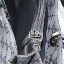 GUCCI GG Canvas Bamboo Hand Bag Black Silver 002 1016 Auth ka4657-21