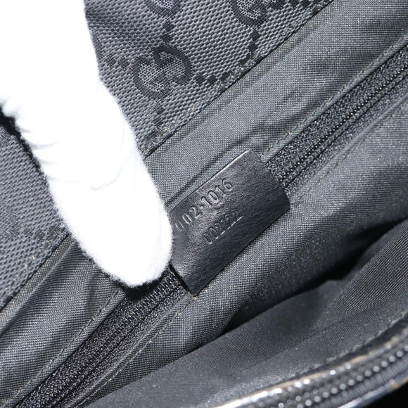 GUCCI GG Canvas Bamboo Hand Bag Black Silver 002 1016 Auth ka4657