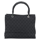 GUCCI GG Canvas Bamboo Hand Bag Black Silver 002 1016 Auth ka4657-2