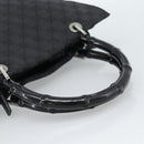 GUCCI GG Canvas Bamboo Hand Bag Black Silver 002 1016 Auth ka4657-7
