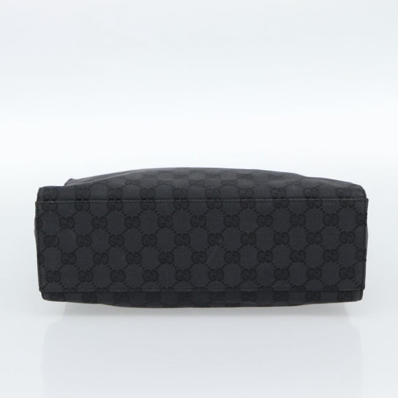 GUCCI GG Canvas Bamboo Hand Bag Black Silver 002 1016 Auth ka4657