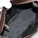 Salvatore Ferragamo Vala Hand Bag Canvas Leather 2way Brown Gold Auth ka4658A-11