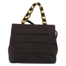 Salvatore Ferragamo Vala Hand Bag Canvas Leather 2way Brown Gold Auth ka4658A-13