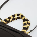 Salvatore Ferragamo Vala Hand Bag Canvas Leather 2way Brown Gold Auth ka4658A-8