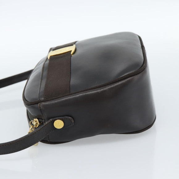 Salvatore Ferragamo Vala Shoulder Bag Leather Brown Gold Auth ka4659
