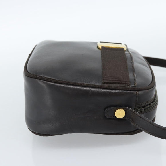Salvatore Ferragamo Vala Shoulder Bag Leather Brown Gold Auth ka4659