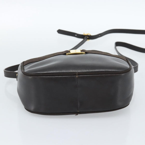 Salvatore Ferragamo Vala Shoulder Bag Leather Brown Gold Auth ka4659