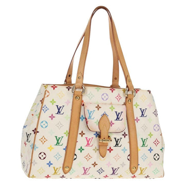LOUIS VUITTON Monogram Multicolor Aurelia MM Tote Bag White M40094 Auth ka465V