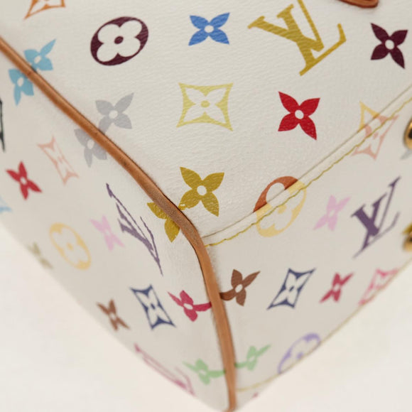 LOUIS VUITTON Monogram Multicolor Aurelia MM Tote Bag White M40094 Auth ka465V