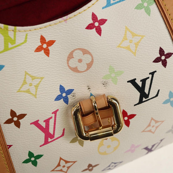 LOUIS VUITTON Monogram Multicolor Aurelia MM Tote Bag White M40094 Auth ka465V