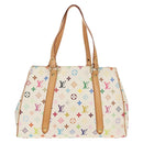 LOUIS VUITTON Monogram Multicolor Aurelia MM Tote Bag White M40094 Auth ka465V-2